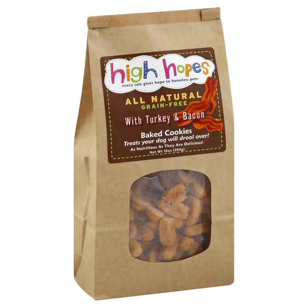 High Hopes Turkey & Bacon Baked Cookies Dog Treats (10 oz)