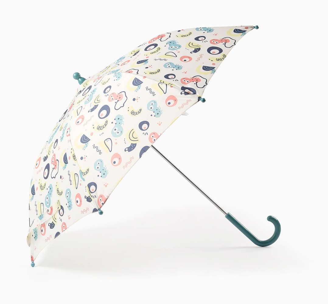 Guarda-Chuva Para Bebé E Menina 'Bugs', Bege/Verde (Amarelo - Único)