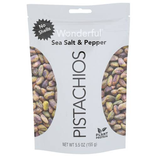 Wonderful No Shells Sea Salt & Pepper Pistachios