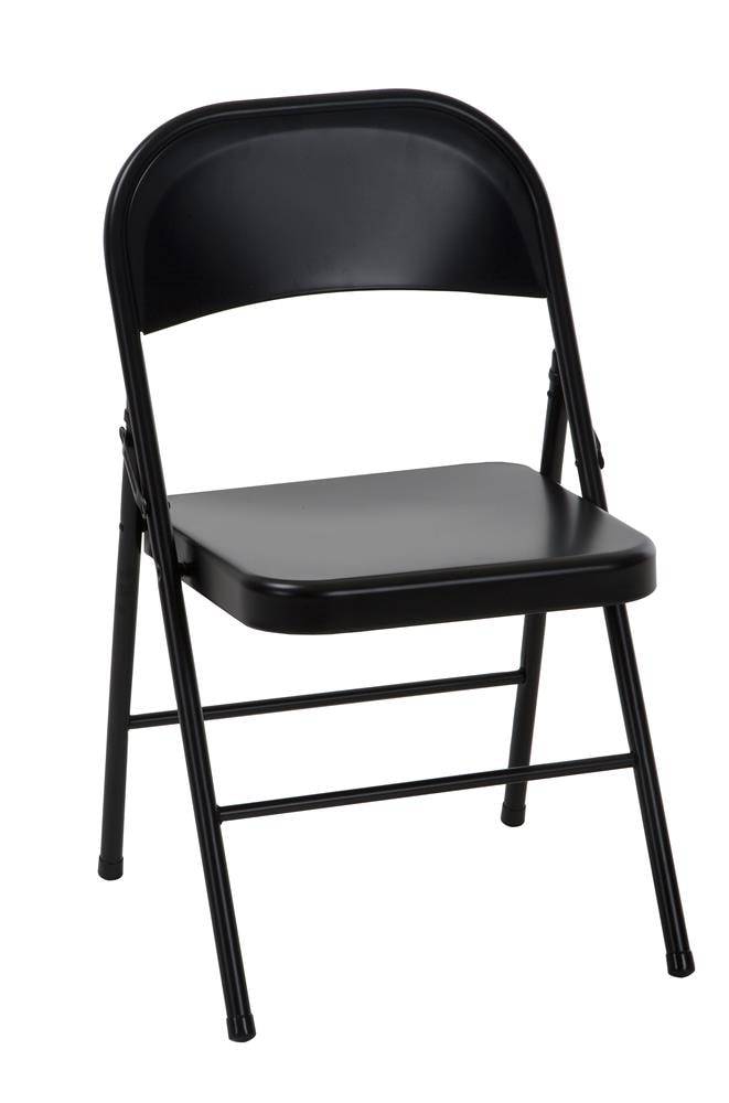 Cosco Black Standard Folding Chair with Solid Seat (Indoor or Outdoor) | 14715BLK4L