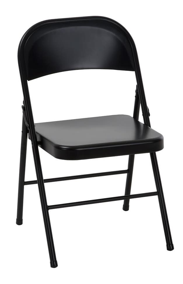 Cosco Black Residential Standard Metal Folding Chair (Indoor or Outdoor)