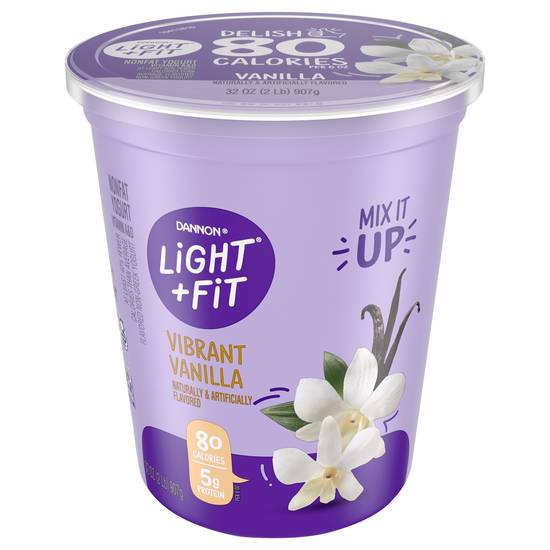 Light + Fit Dannon Nonfat Vibrant Vanilla Greek Yogurt