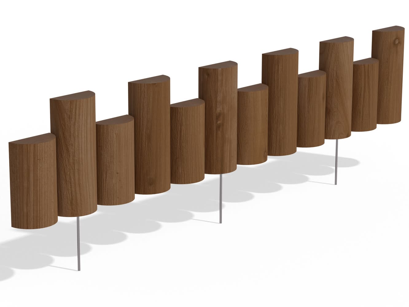 Greenes 3-ft x 7-in Brown Wood Landscape edging section with stakes