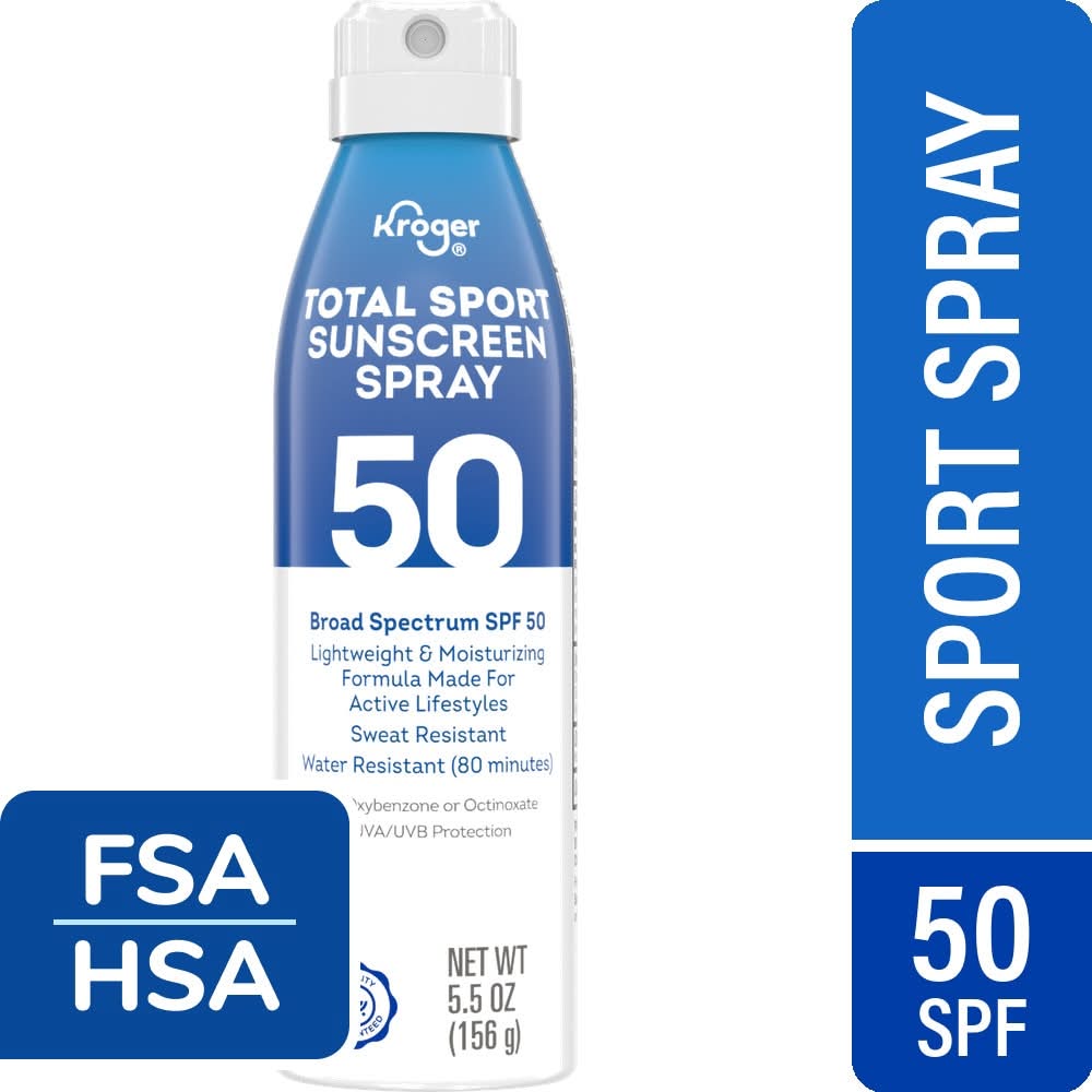 Kroger Total Sport Sunscreen Spray Spf 50 (5.5 oz)
