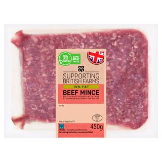 Co-Op Supporting British Farms 15% Fat Beef Mince