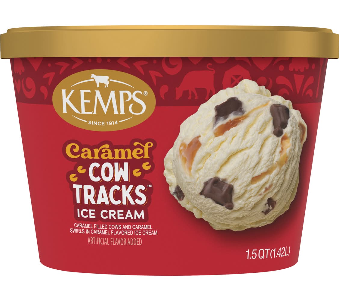 Kemps Caramel Cow Tracks Ice Cream (1.5 qt)