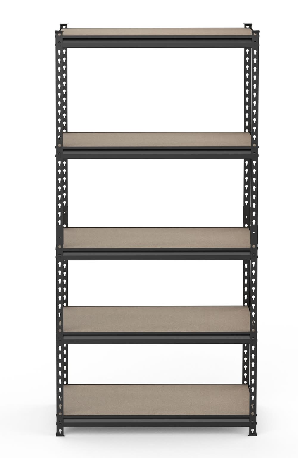 Project Source 36-in W x 18-in D x 72-in H 5 -Tier Heavy Duty Black Metal and Wood Utility Shelving Unit