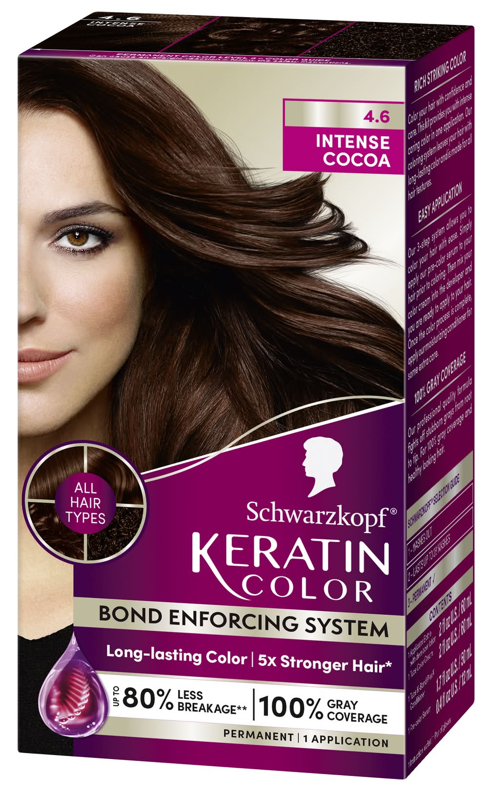 Schwarzkopf Permanent Hair Color, 4.6 Intense Cocoa (6.1 fl oz)