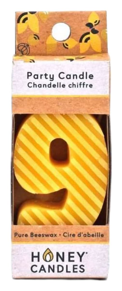 Honey Candles Number 9 Beeswax Party Candle (1 Pack)
