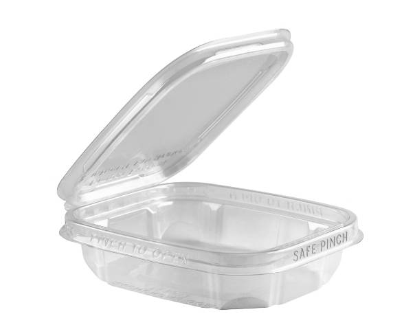6? x 5? Hinged Container - Tamper Evident Clear Base With Clear Lid - 8oz (1X200|1 Unit per Case)