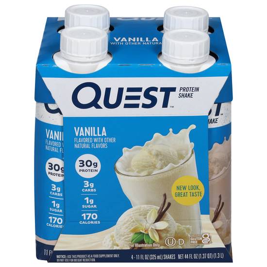 Quest Vanilla Protein Shake( 4 Ct, 11 fl Oz)