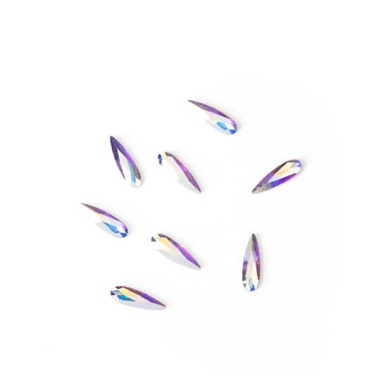 Bead Landing Ab Raindrop Glue-On Austrian Nail Crystals, 6mm x 1.7mm (10 ct)