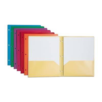 Staples Poly Pocket Presentation Folder, Assorted (7 pack)