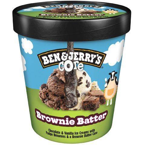 Ben & Jerry's Brownie Batter Core Chocolate & Vanilla Ice Cream
