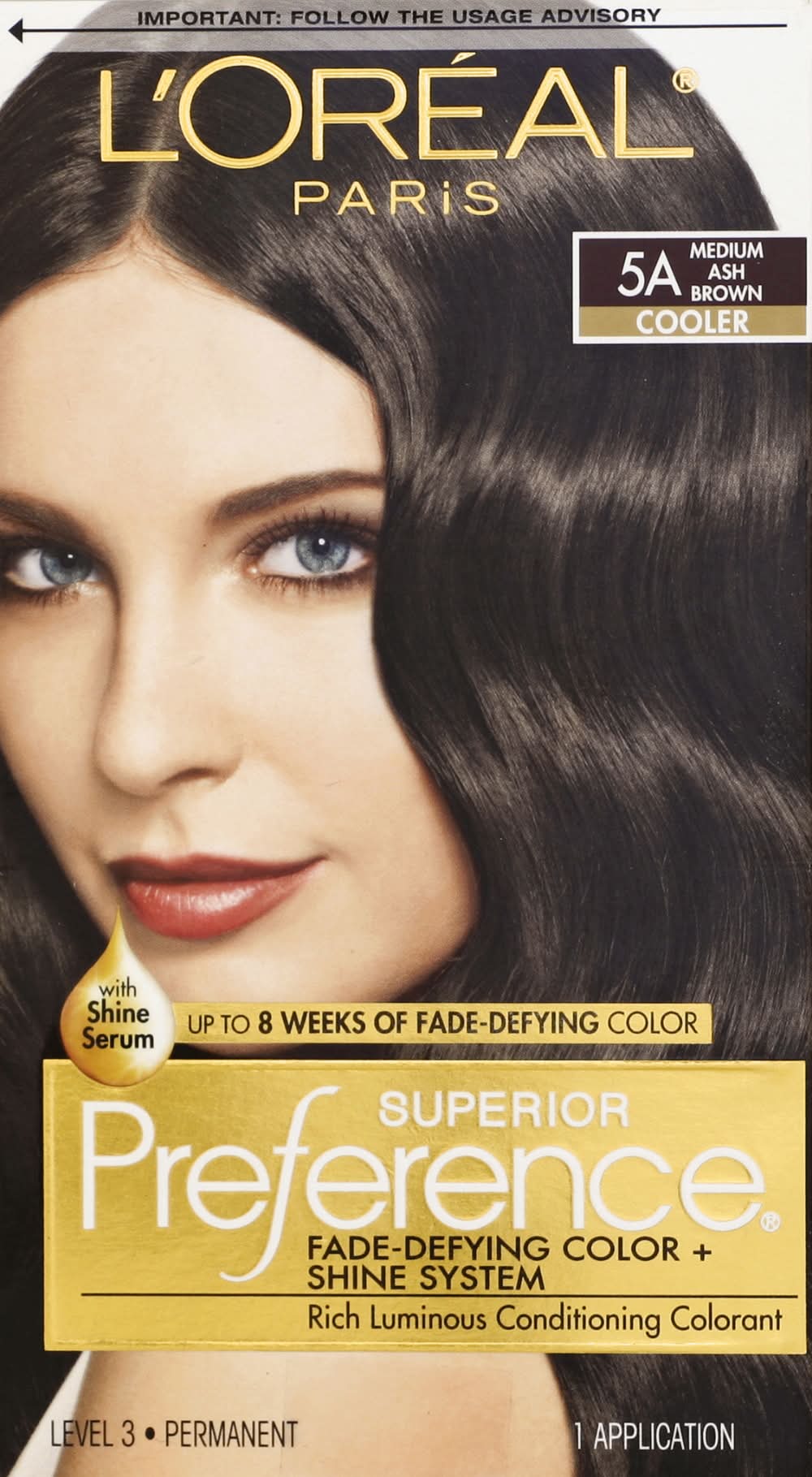 L'Oréal Superior Preference Medium Ash Brown 5a Cooler Permanent Haircolor (9.6 oz)