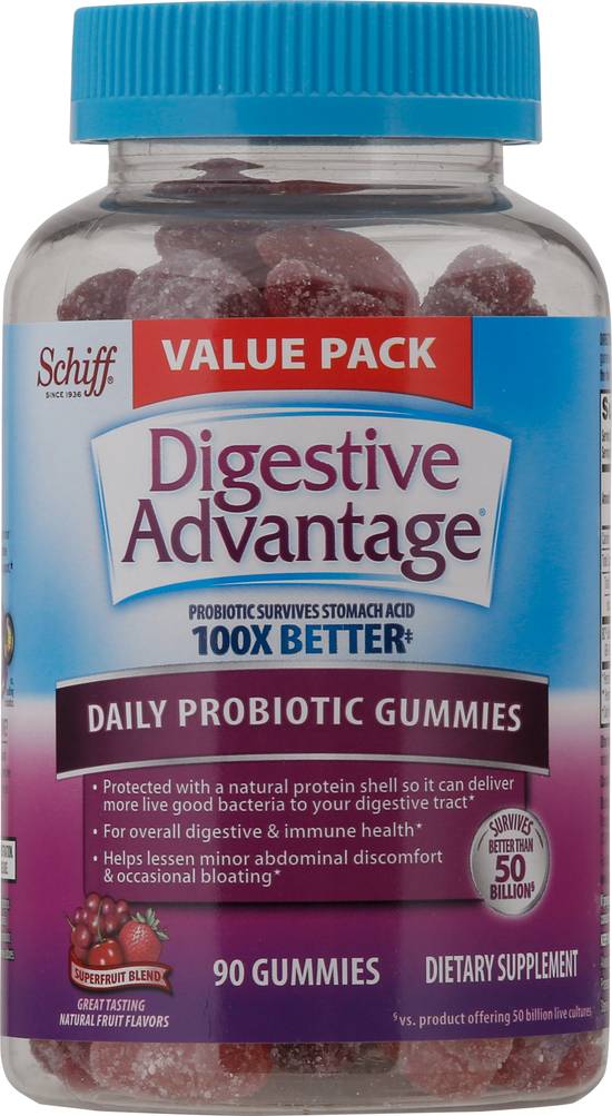 Digestive Advantage Superfruit Blend Probiotic Gummies (90 ct)