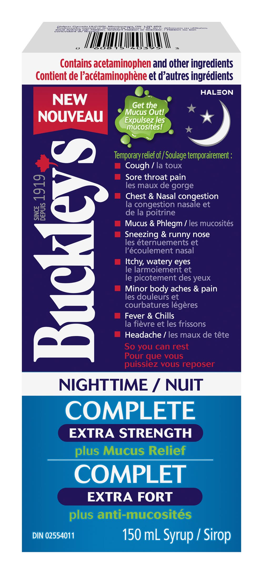 Buckley's Nighttime Complete Extra Strength Plus Mucus Relief Syrup (150 ml)