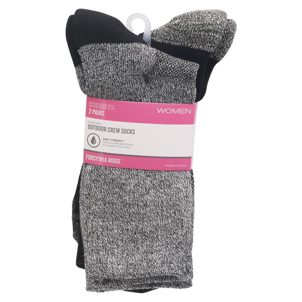 Forsythia Ridge Black & Gray Outdoor Crew Socks