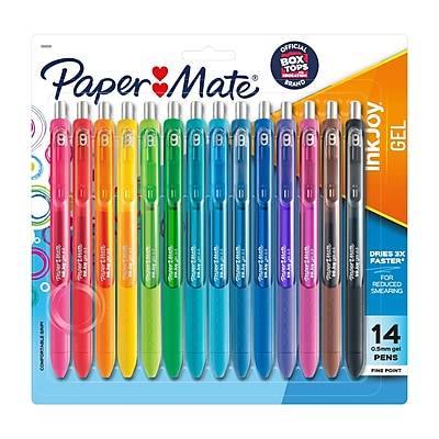 Paper Mate Inkjoy Retractable Gel Pens, Fine Point, 0.5 Mm, Assorted Colors (14 ct)