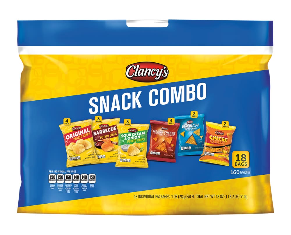 Clancy's Snack Combo Variety pack, Assorted (18 x 1 oz)