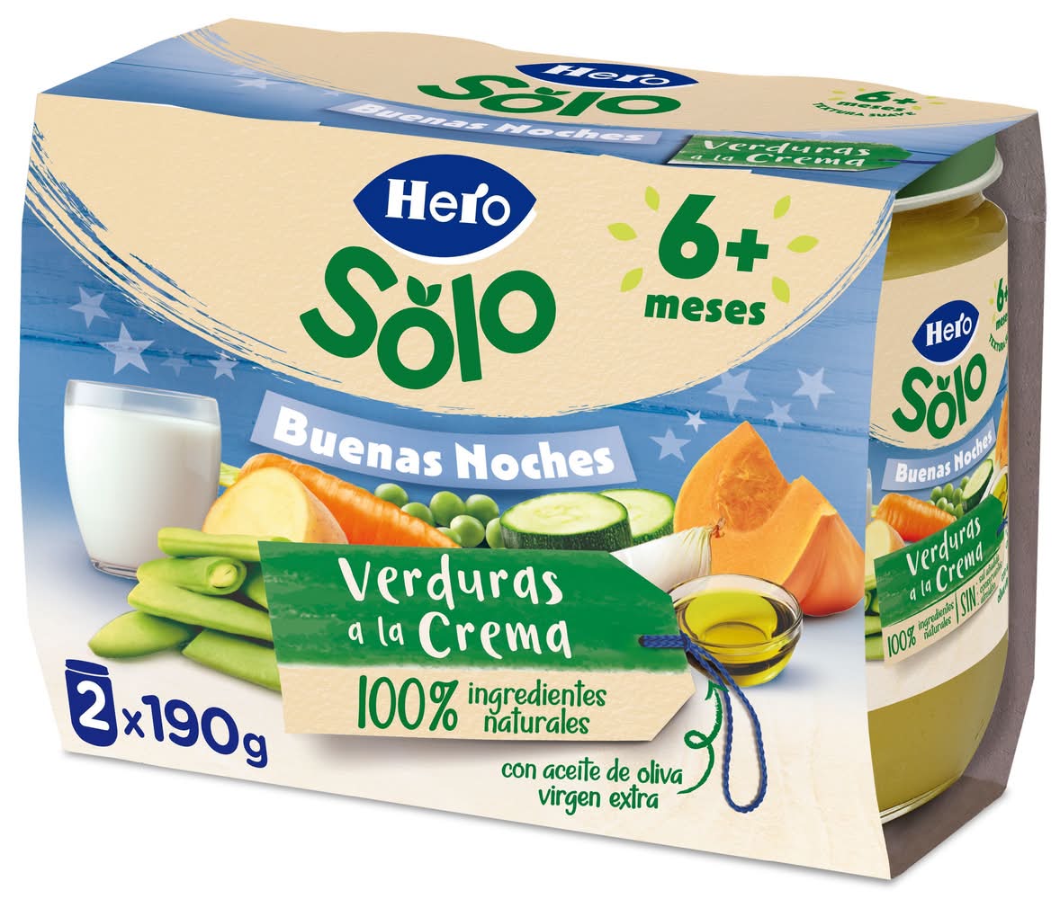 Puré para bebes de verduras a la crema · Hero (2 x 190 g)