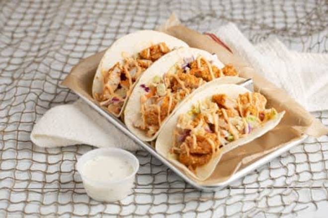 Order Hand-Battered Chicken Tenders Tacos food online from Savannah Seafood Shack store, Savannah on bringmethat.com