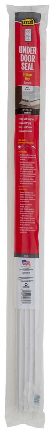 M-D Building Products White Vinyl U-Shaped Bottom For Doors 36 In. L X 1.13 In.