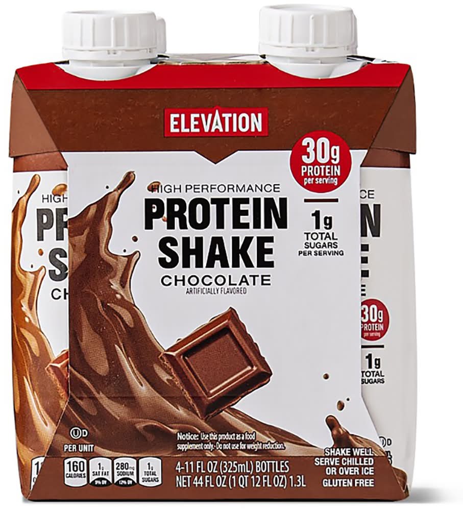Elevation High Performance Protein Shake, Chocolate (4 x 11 fl oz)