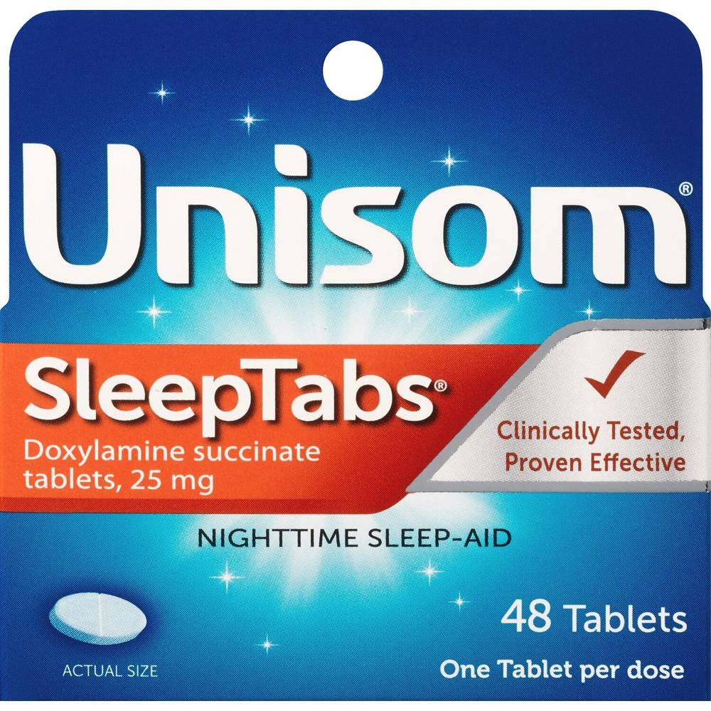 Unisom Sleeptabs Nighttime Sleep-Aid 25 Mg Doxylamine Succinate Tablets, 48 Ct