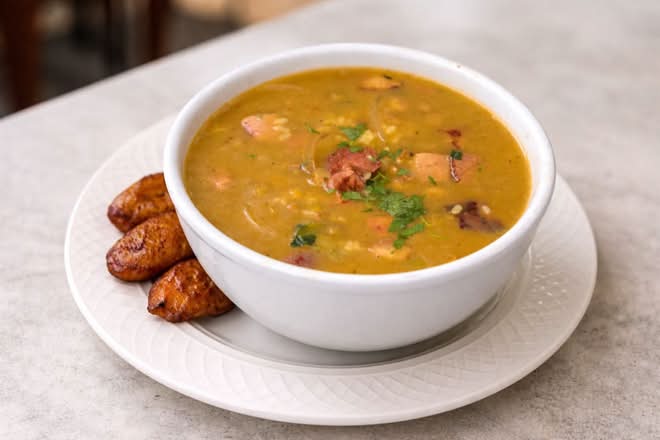 Asopao de Gandules, Pollo o Chuleta Ahumada elejir una opcion.