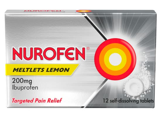 Nurofen Meltlets Lemon, 200Mg Self-Dissolving Tablets (12 pack)