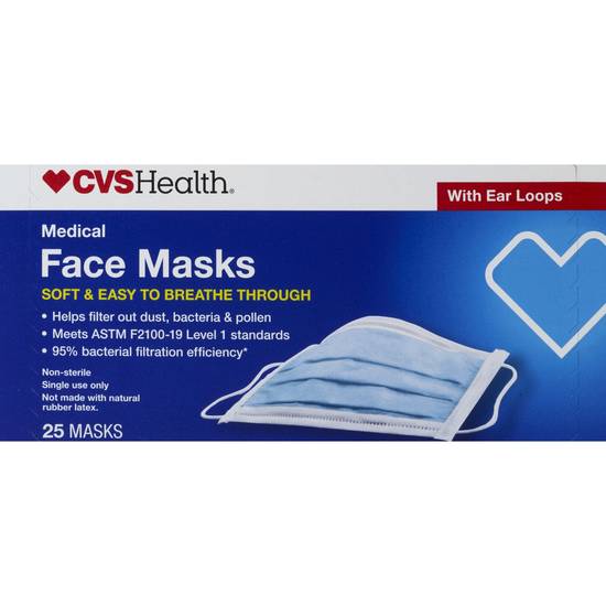 CVS Health Medical Face Masks, 25 CT