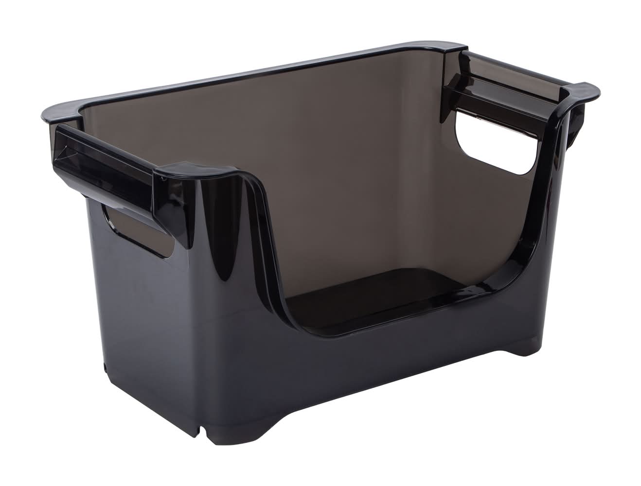 Stackable Plastic Storage Bin Black