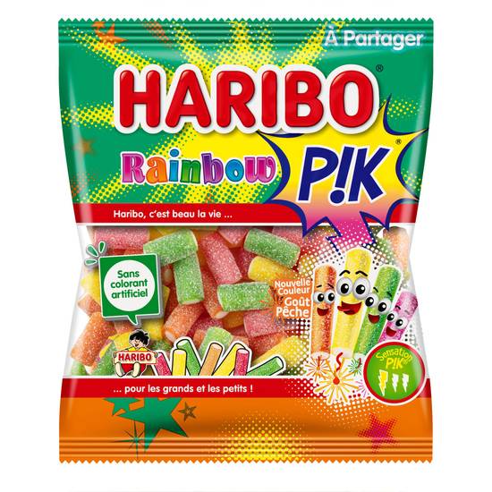 Haribo - Bonbons acidulés rainbow pik (pêche)