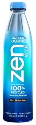 Zen Wtr Alkaline Water, Vapor Distilled, 9.5 pH 33.8 Fl Oz Bottle