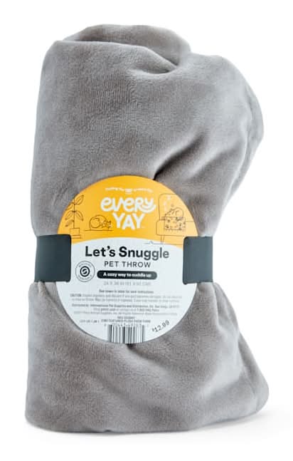 EveryYay Let's Snuggle Textured Plush Pet Throw, 24 X 36 in, Grey