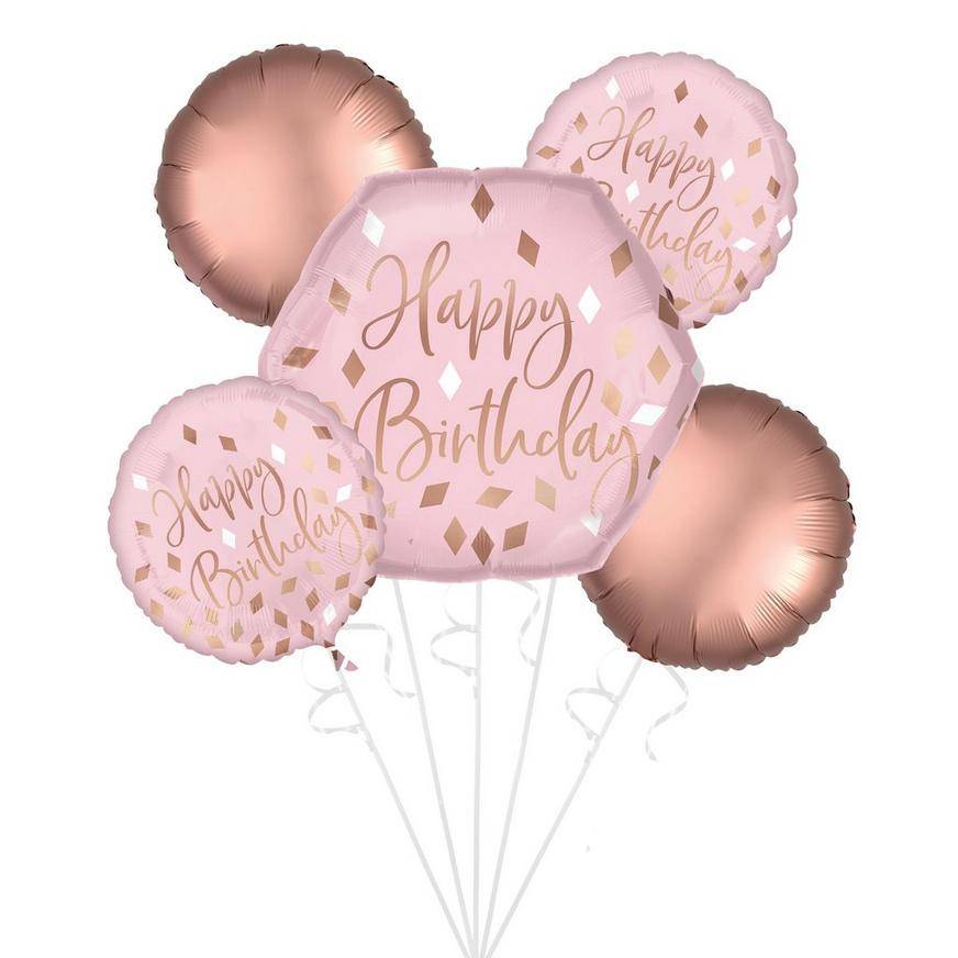 Birthday Blush Helium Balloon Bouquet (18"-large/pink)