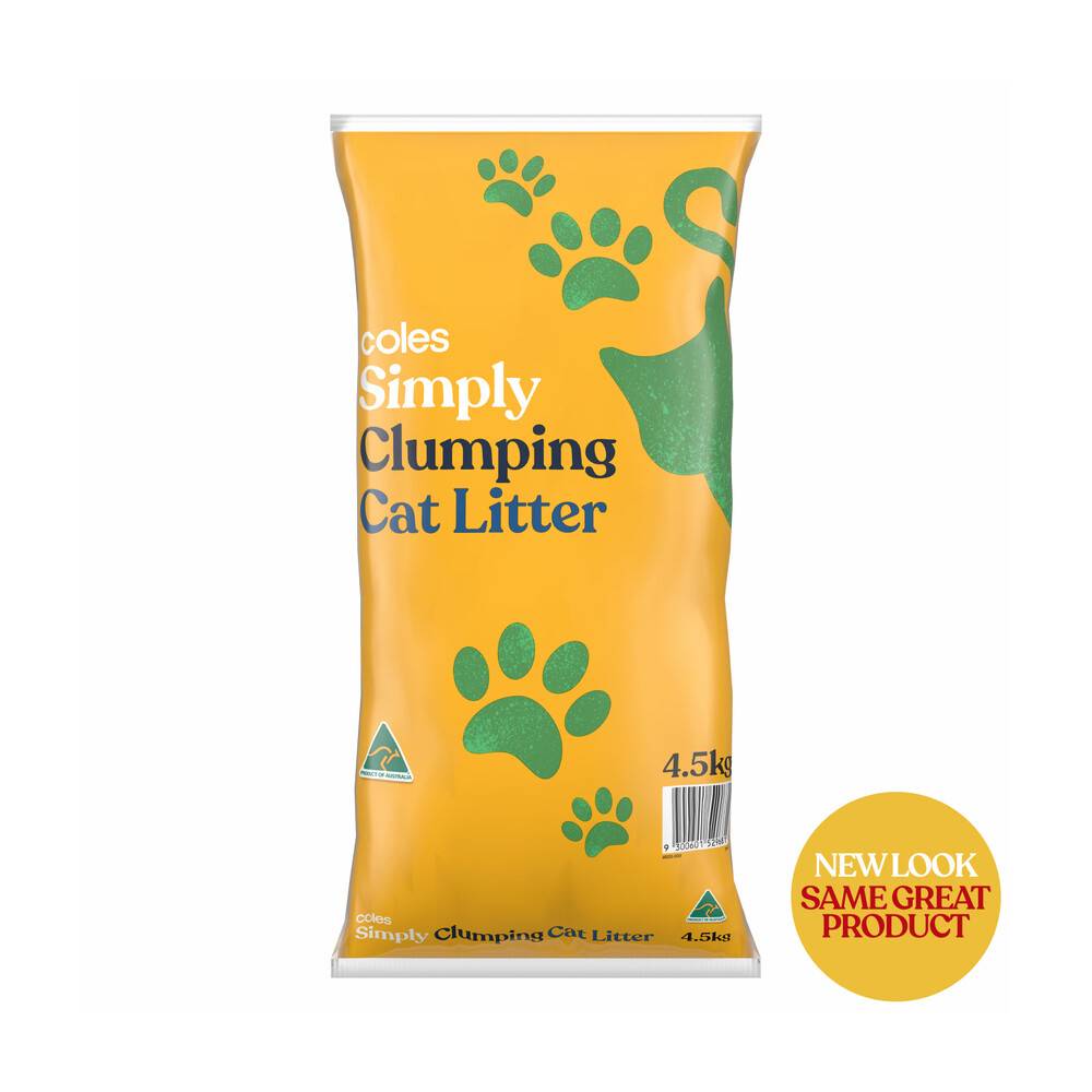 Coles Simply Cat Litter Clumping 4.5kg