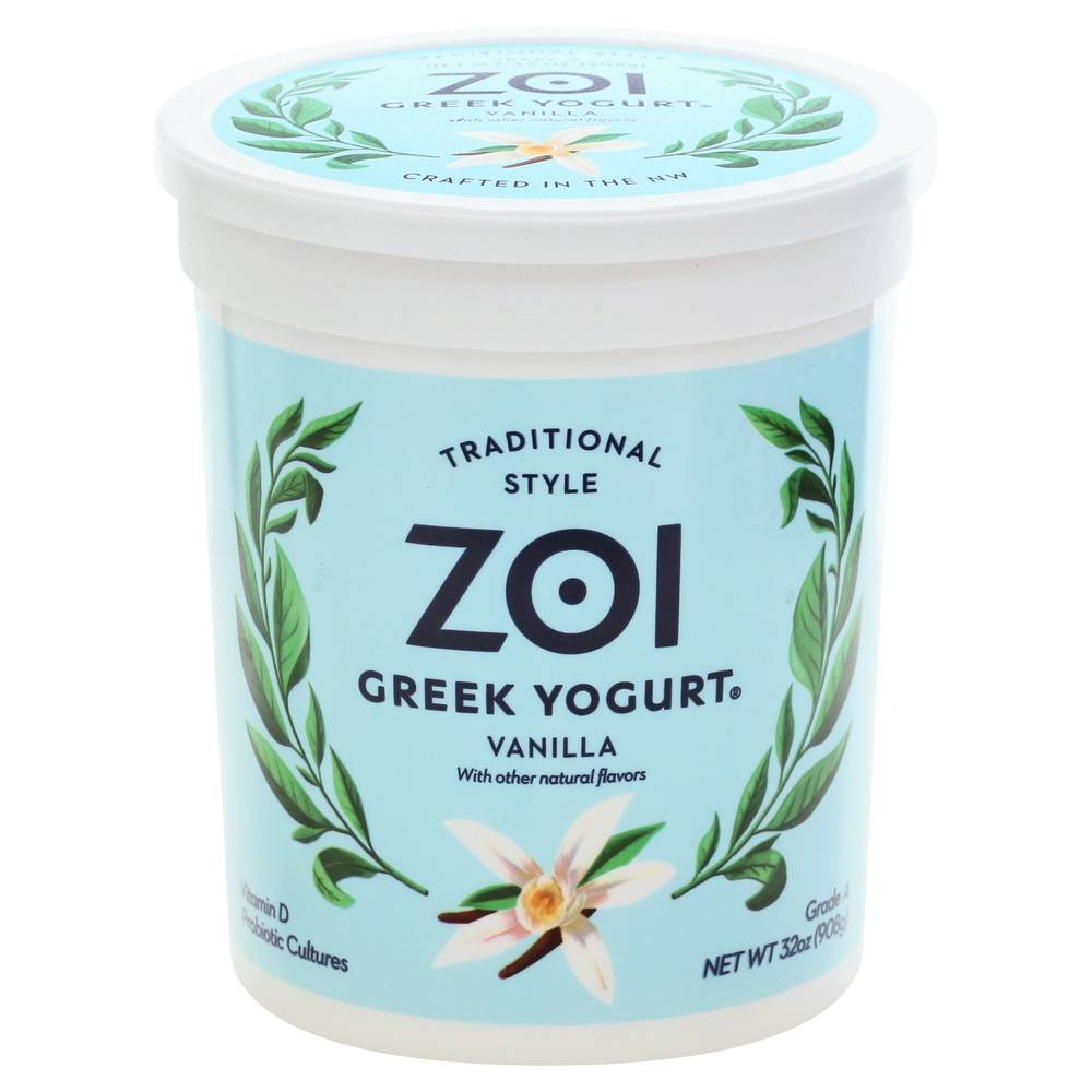 Zoi Traditional Style Greek Yogurt, Vanilla (2 lbs)