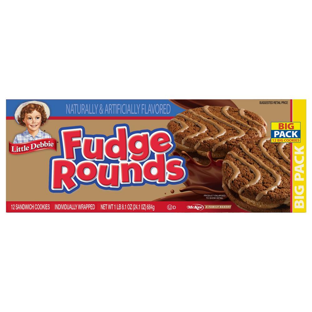 Little Debbie Fudge Rounds Sandwich Cookies (8.1 oz, 12 ct)