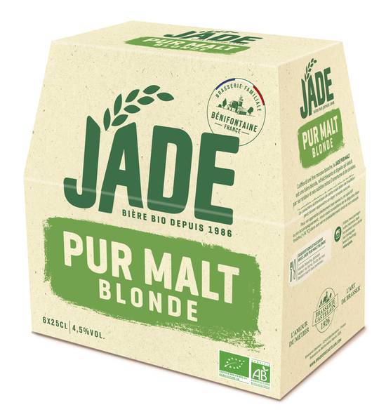 Jade bière bio blonde pur malt (6 pcs, 25 cl)