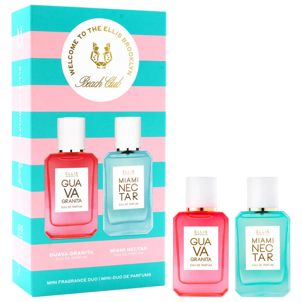 Ellis Brooklyn BEACH CLUB Fragrance Mini Duo with Pink Pineapple and Guava Perfume Gift Set