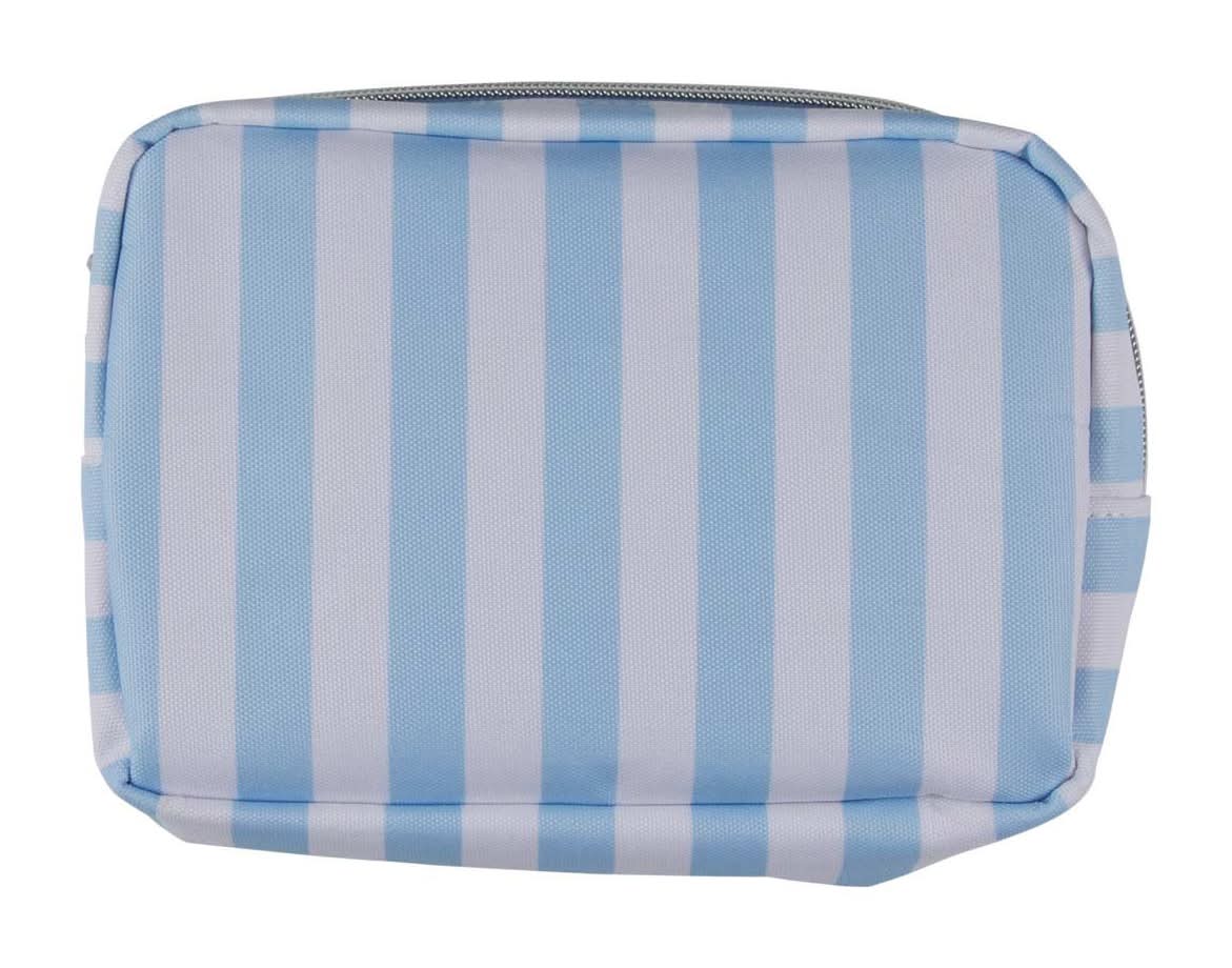 Striped Printed Zippered Cosmetic Makeup Bag 4 Assorted Colors