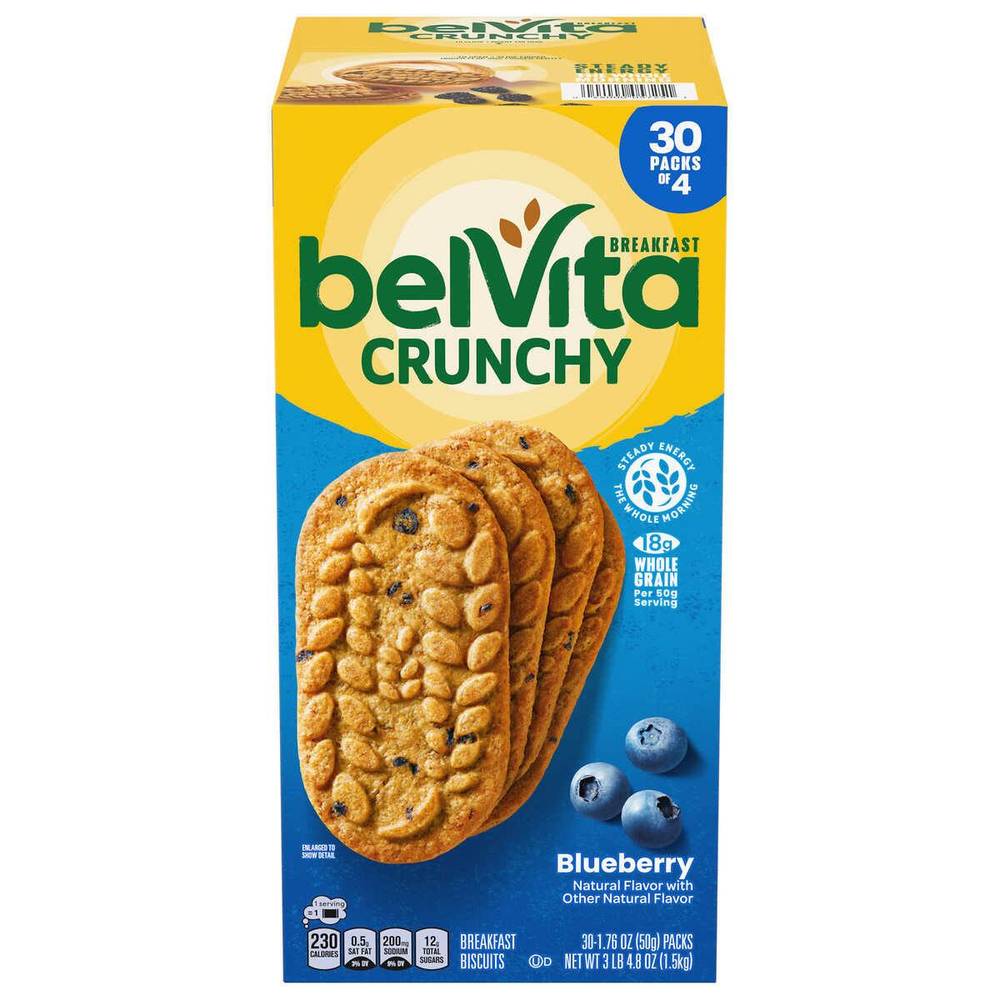 BelVita Breakfast Biscuits, Blueberry, 1.76 oz, 30 count