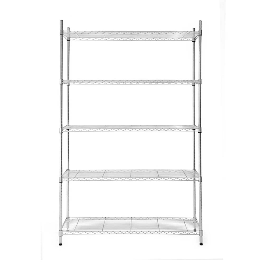 Style Selections Steel 5-Tier Utility Shelving Unit (47.7-in W x 18-in D x 72-in H), Chrome, (350-lb Capacity Per Shelf) | LC5HC-R