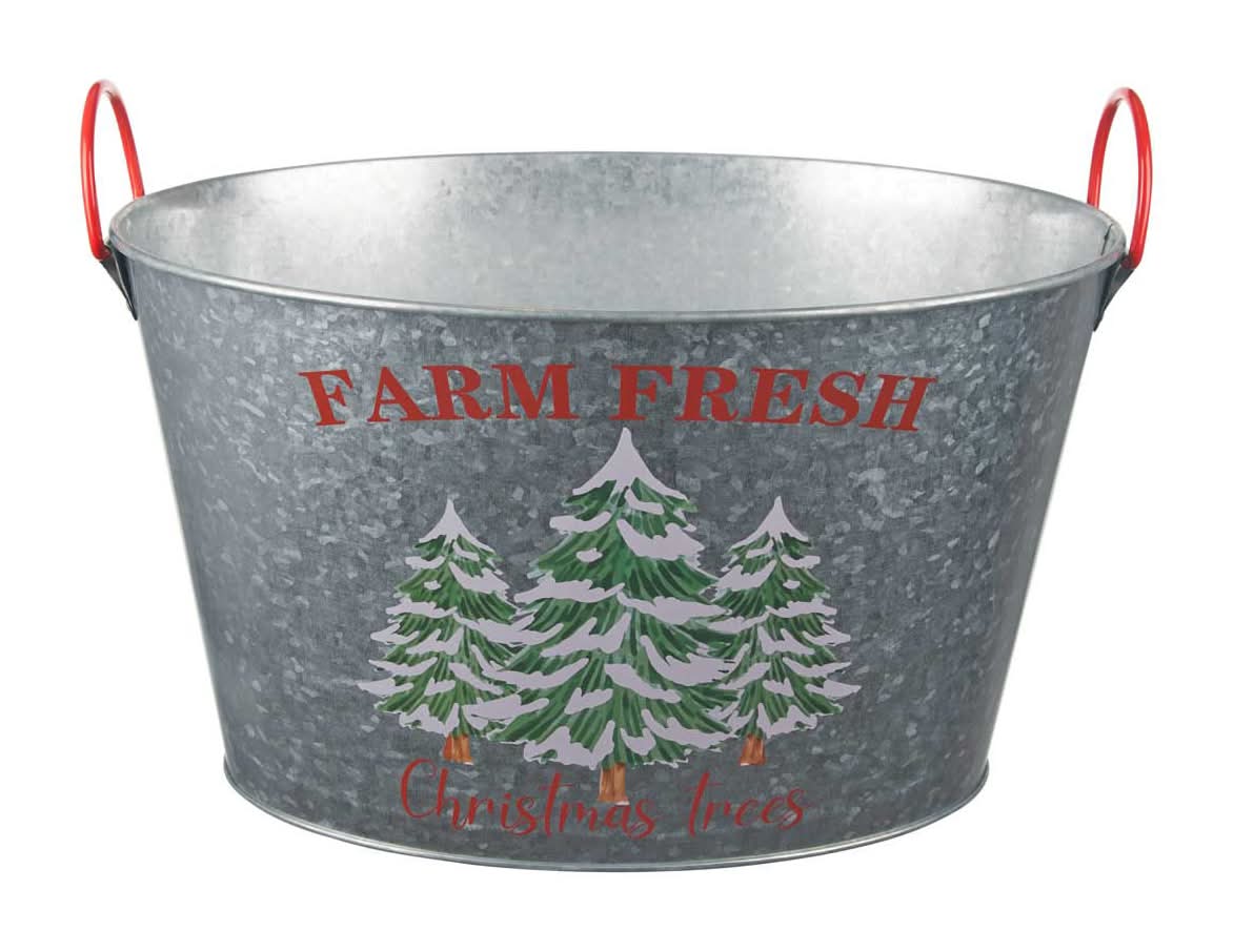 Christmas Oval Ice Bucket With Handle Assorted
