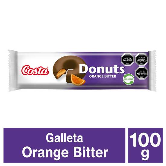 Costa - Galletas Donuts sabor naranja bañadas en chocolate - Bolsa 100 g