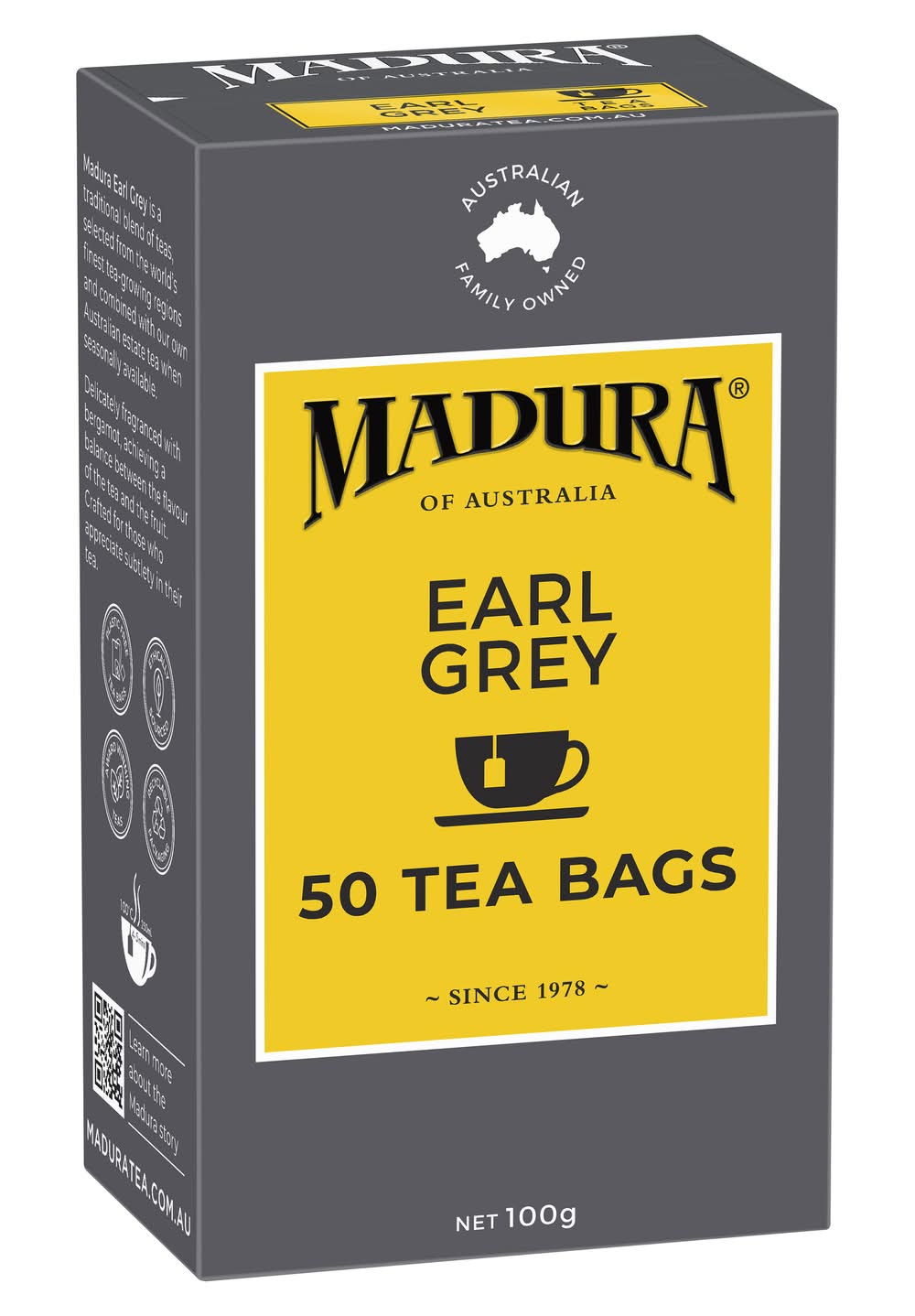 Madura Earl Grey Tea Bags (100g, 50 pack)