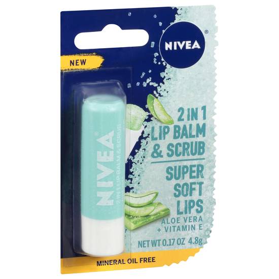 Nivea Aloe Vera + Vitamin E 2 in 1 Lip Balm & Scrub