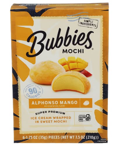 Bubbies Hawaii Mochi Mango Ice Cream Bites 6 Pack